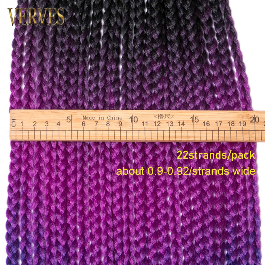 Vibrant Locks: VERVES Crochet Braids 24 inch Ombre Box Braid