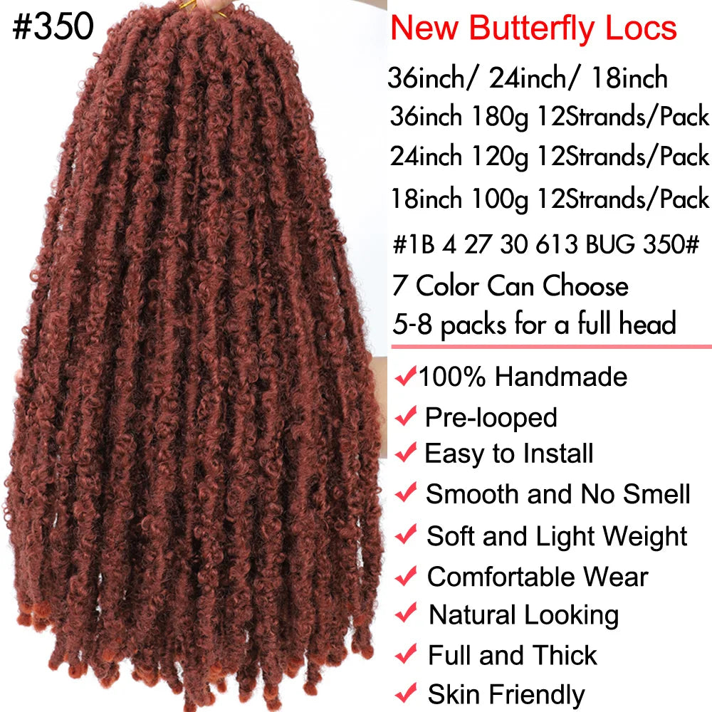 Fluttering Tresses: Super Long Butterfly Faux Locs Crochet Hair