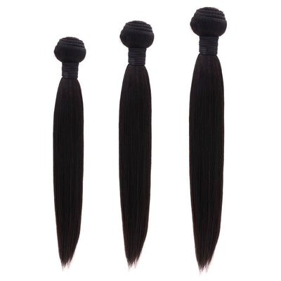 Brazilian Silky Straight Lengths:  10" - 32" Hair Grade: VIRGIN HAIR Wefts:  Machine Double Stitch Style:  Silky Straight Bundles:  Three Per Bundle Deal